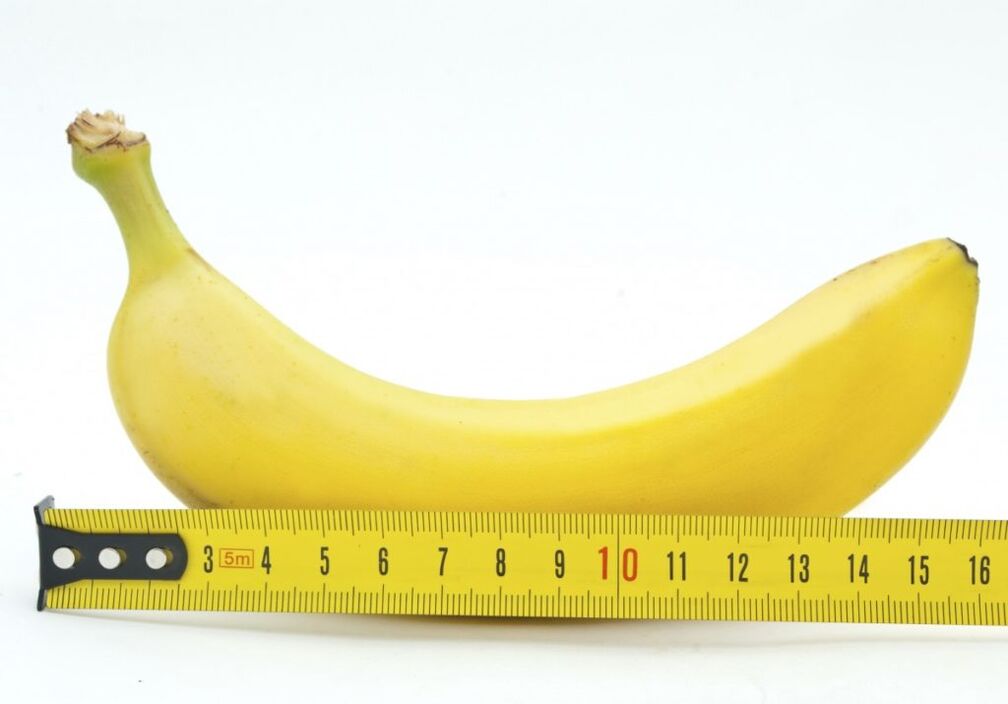 Η μέτρηση της μπανάνας συμβολίζει τη μέτρηση του πέους μετά από μια επέμβαση μεγέθυνσης